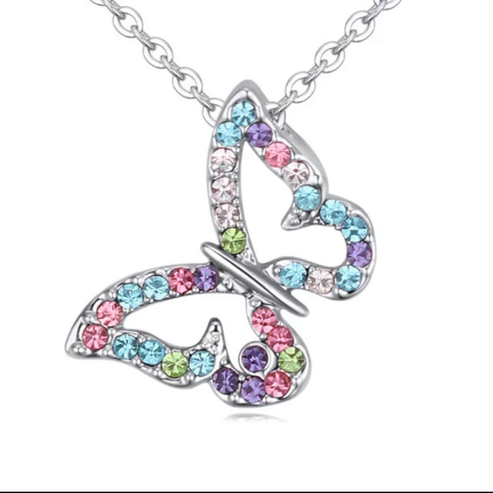 Rainbow Butterfly Necklace